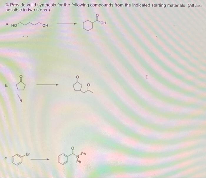 Solved 2. Provide valid synthesis for the following | Chegg.com