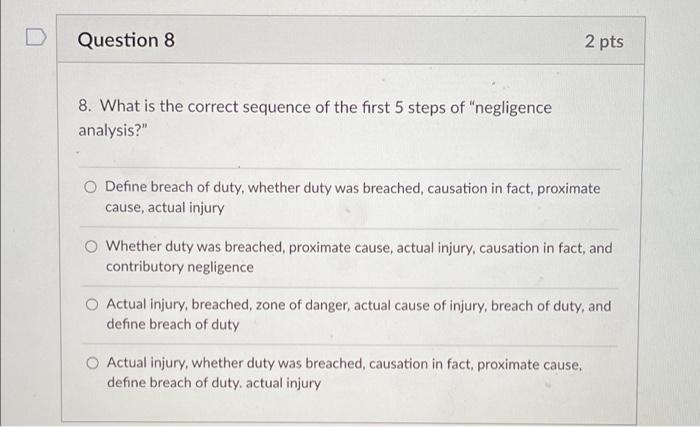 Solved Question 8 2 Pts 8 What Is The Correct Sequence Of Chegg