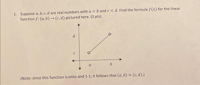 Solved 1. Suppose A, B,c,d Are Real Numbers With A | Chegg.com