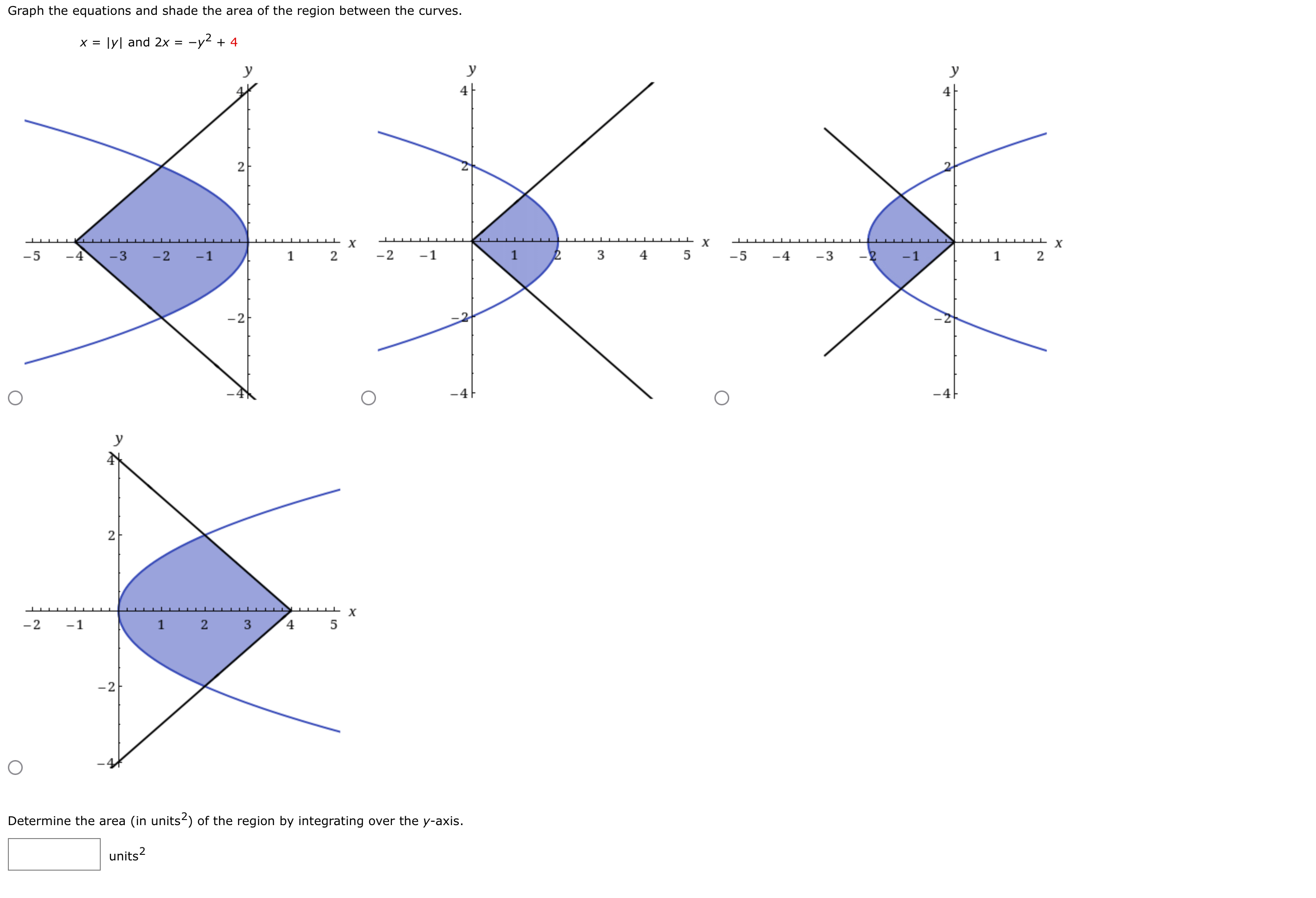 Solved Graph the equations and shade the area of the region | Chegg.com