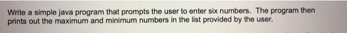Solved write a simple java program that prompts the user to | Chegg.com