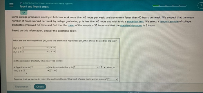 Solved O CONFIDENCE INTERVALS AND HYPOTHESIS TESTING Type I | Chegg.com