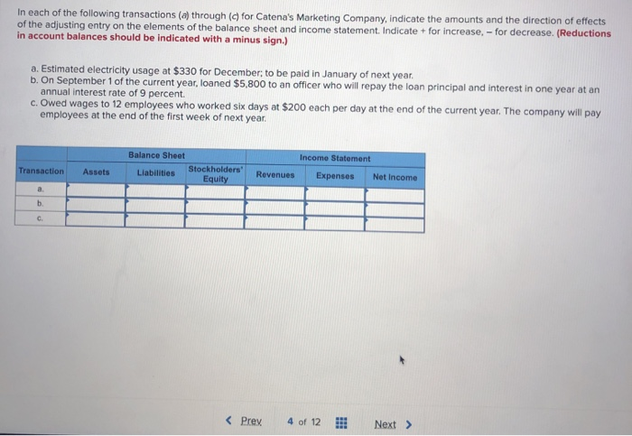 Solved In each of the following transactions (a) through (c) | Chegg.com