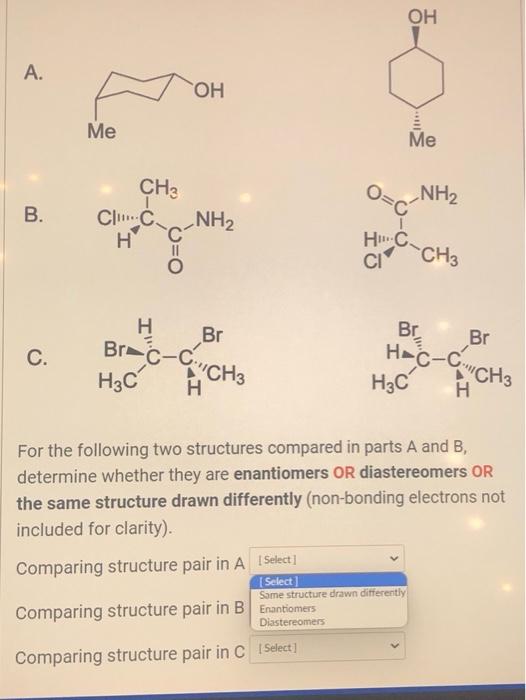 Solved A. B. C. For The Following Two Structures Compared In | Chegg.com