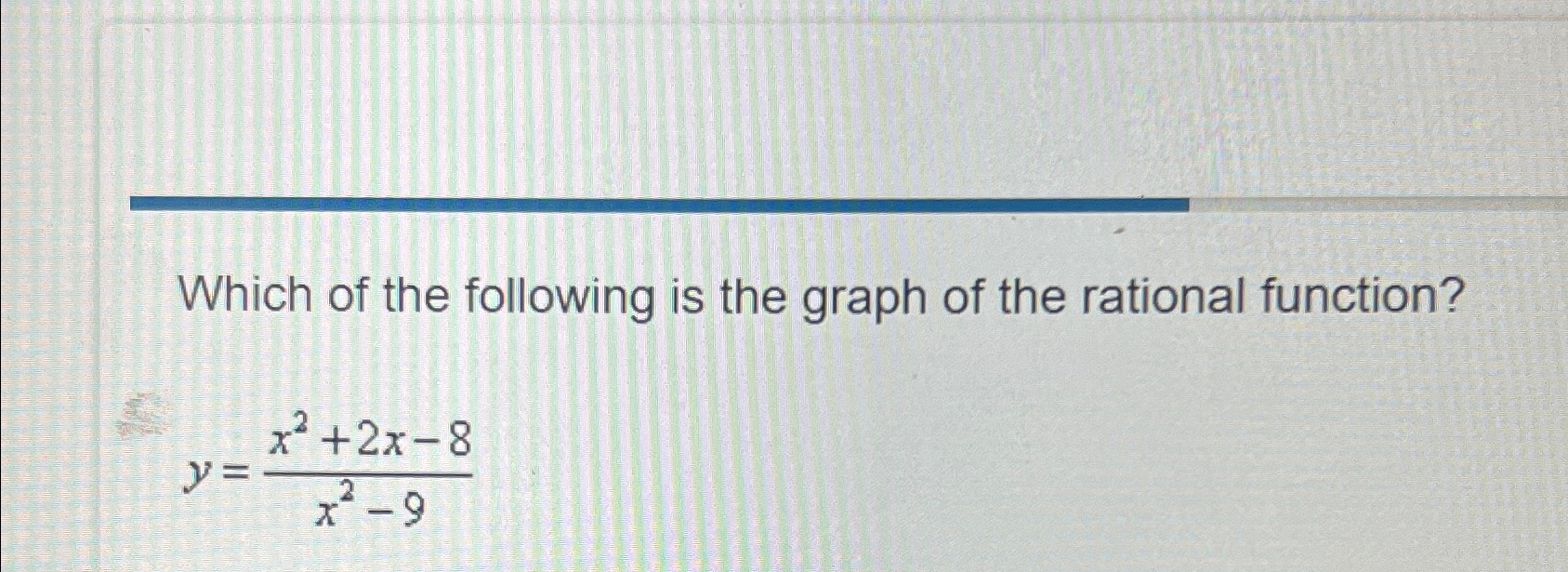Solved Which of the following is the graph of the rational | Chegg.com