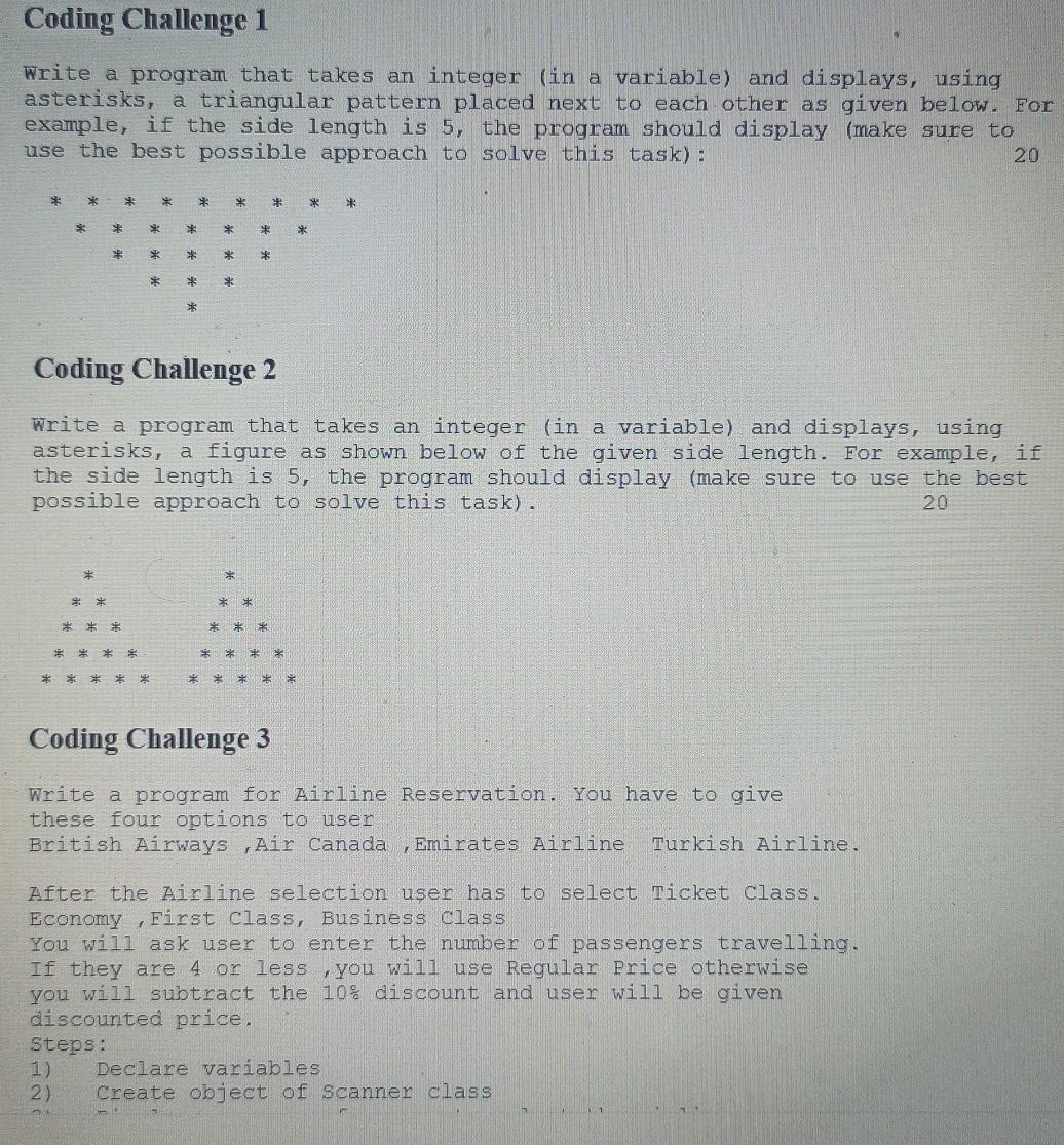 Solved Coding Challenge 1 Write a program that takes an | Chegg.com