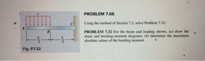 Solved PROBLEM 7.66 С B Using the method of Section 7.3, | Chegg.com