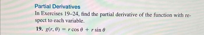 Solved Partial Derivatives In Exercises 19-24, find the | Chegg.com