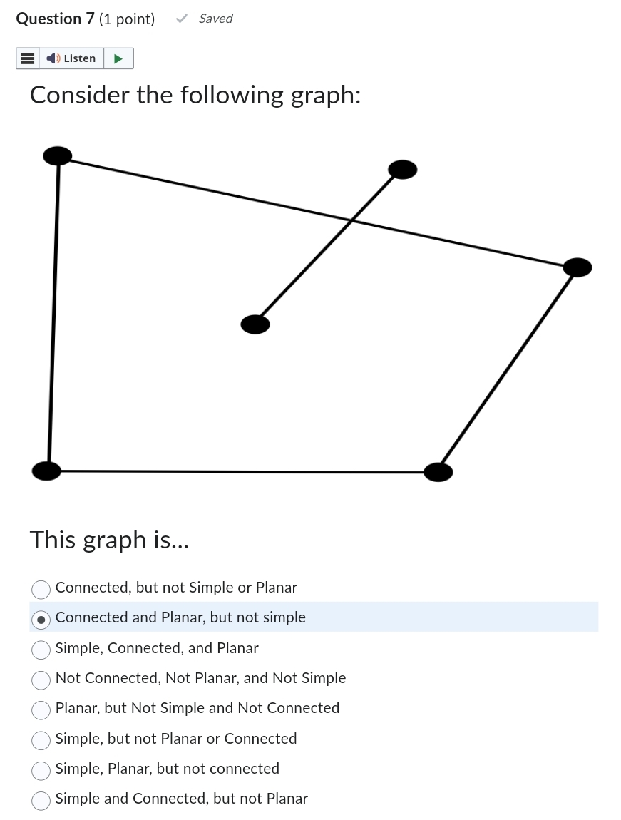 Solved Question 7 (1 ﻿point) ﻿SavedConsider The Following | Chegg.com