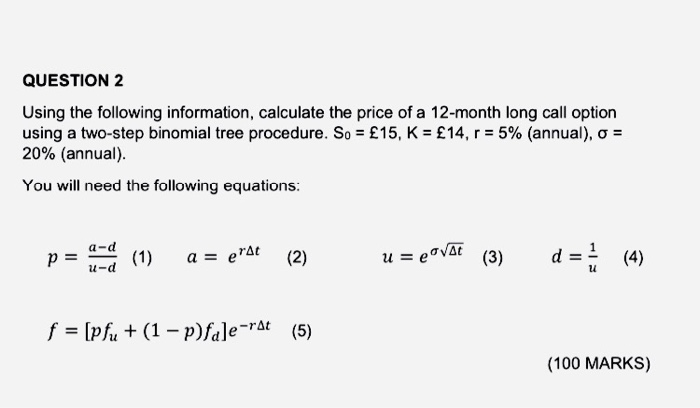 Solved QUESTION 2 Using The Following Information, Calculate | Chegg.com