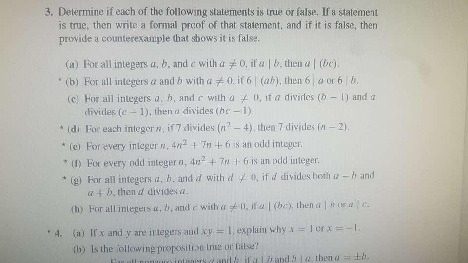 Solved 3. Determine If Each Of The Following Statements Is | Chegg.com