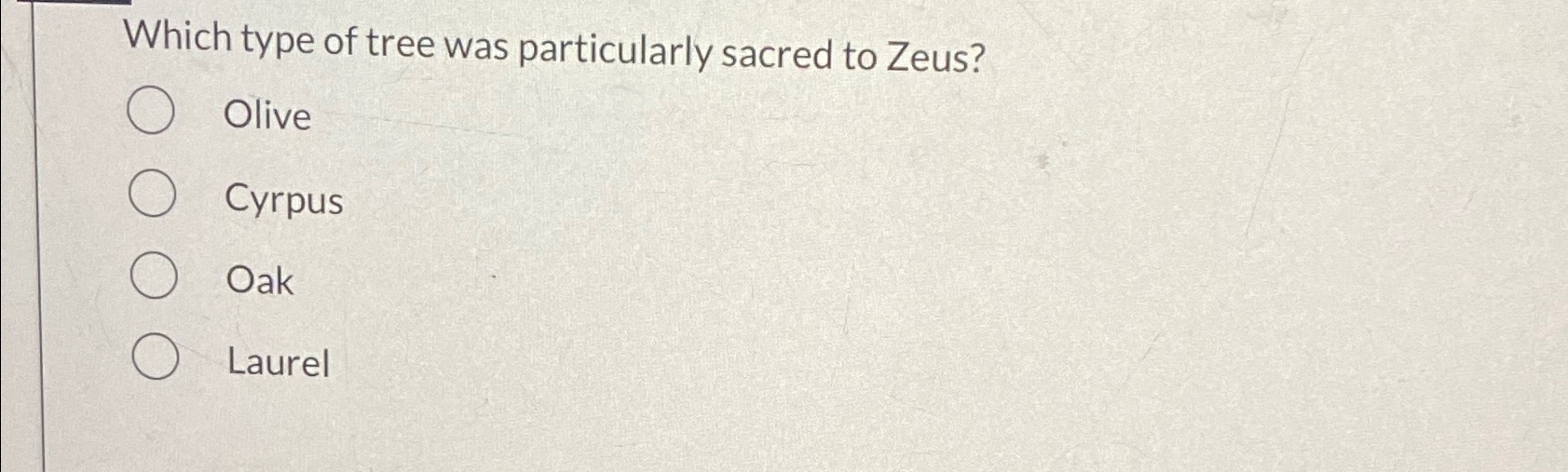 Solved Which type of tree was particularly sacred to | Chegg.com