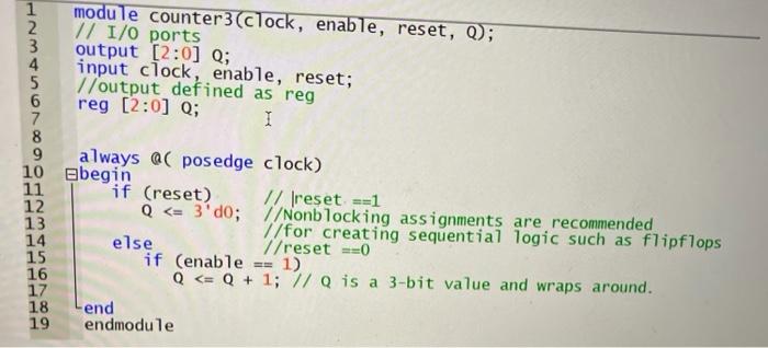Solved use the reference code to create a 4 bit counter | Chegg.com