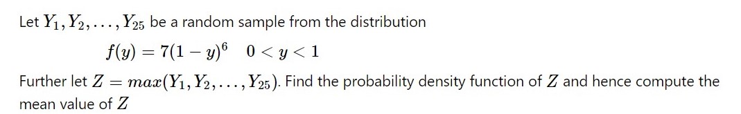 Solved Let Y1,Y2,dots,Y25 ﻿be a random sample from the | Chegg.com