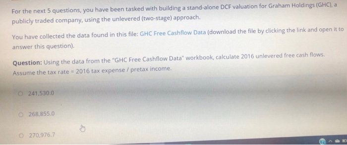 unlevered free cash flow dcf