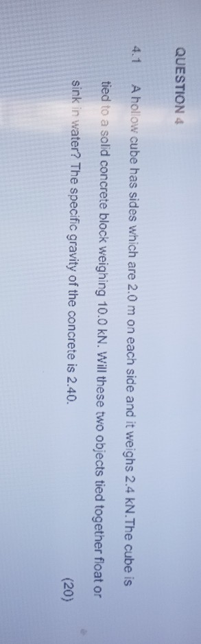 Solved QUESTION 4 A hollow cube has sides which are 2.0 mon | Chegg.com