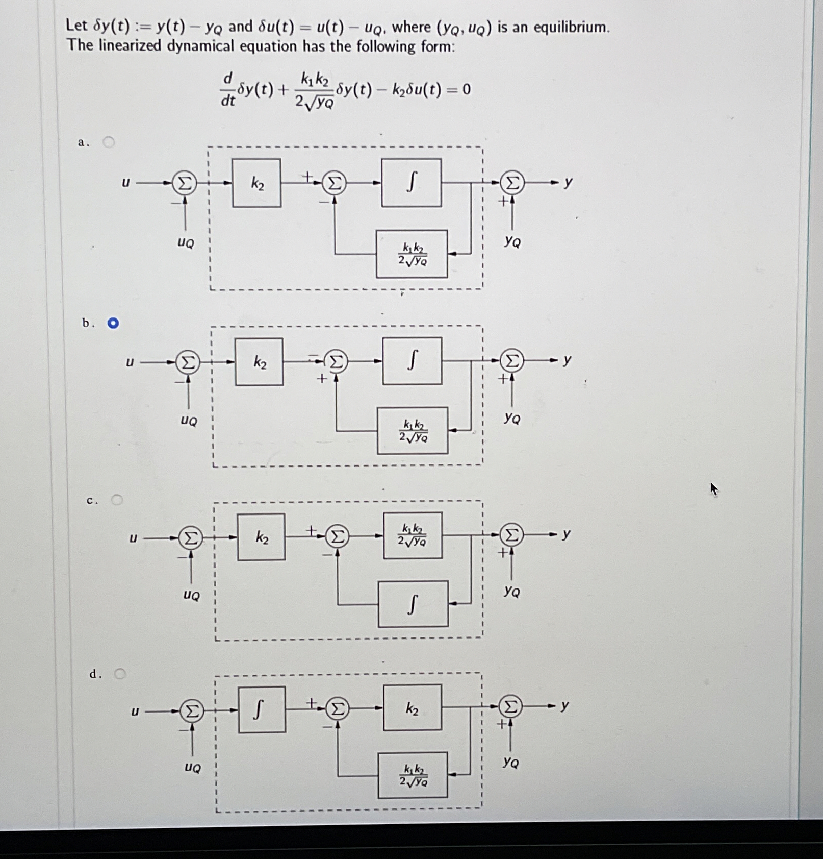 Let δy(t)=y(t)yQ ﻿and δu(t)=u(t)uQ, ﻿where (yQ,uQ)