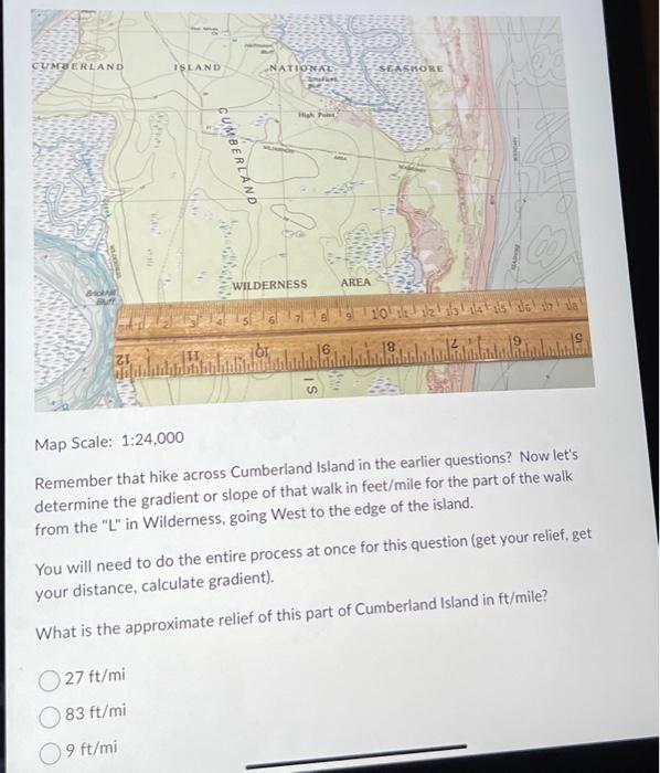 Solved Map Scale 1 24 000 Remember That Hike Across Chegg Com   Image