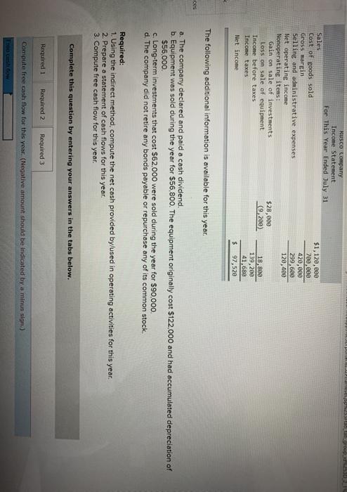 Solved Problem 14.13 Prepare and Interpret a Statement of | Chegg.com