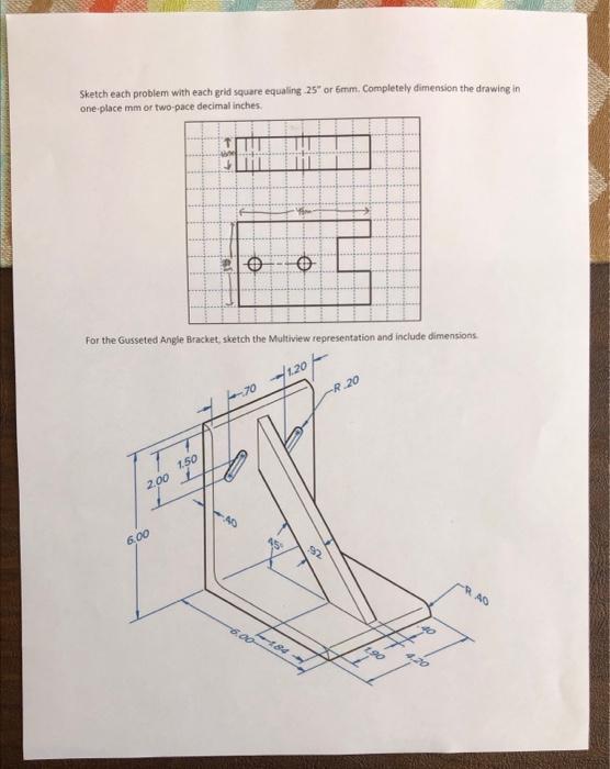 Sketch each problem with each grid square equaling | Chegg.com