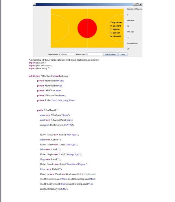 Solved Program #2 Write a program to simulate showing an NBA | Chegg.com