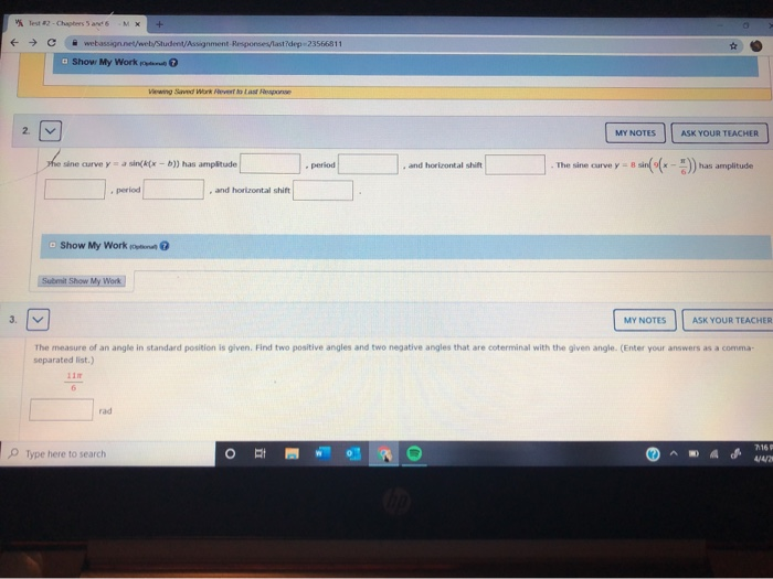 Solved Test 2 - Chapter 5 and 6 MX → C w | Chegg.com