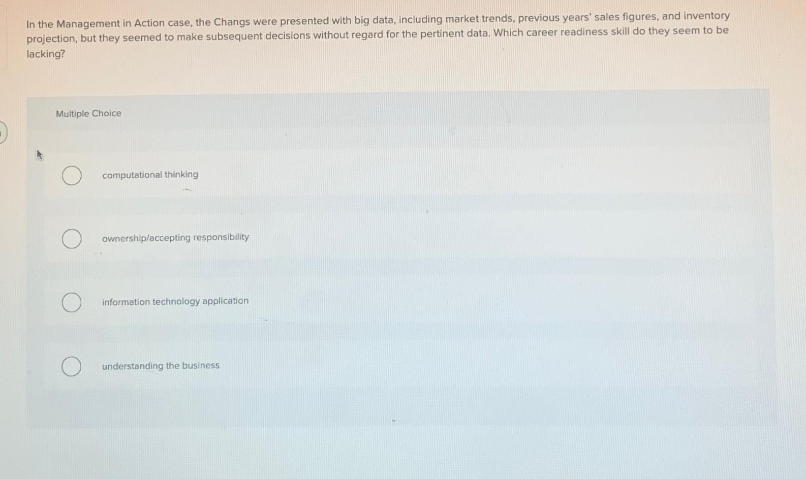 Solved In the Management in Action case, the Changs were | Chegg.com
