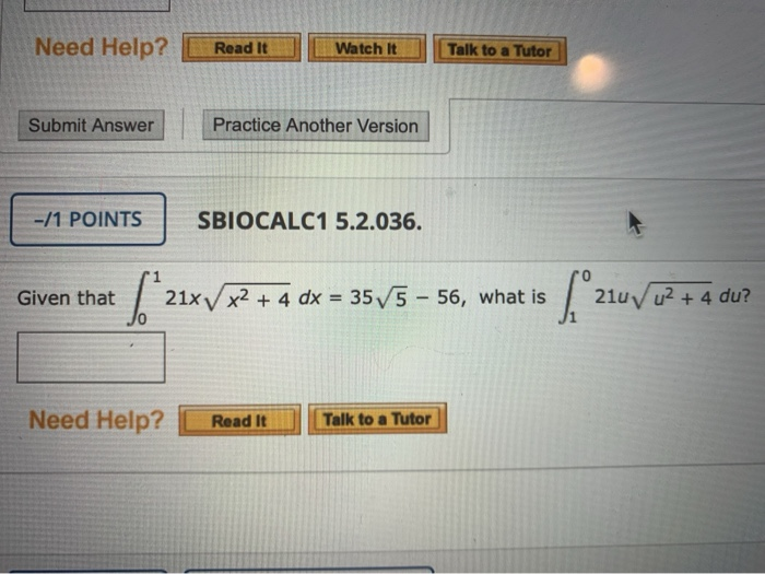 Solved Need Help? Read It Watch It Talk to a Tutor Submit | Chegg.com