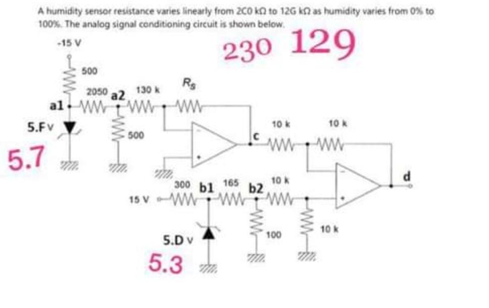 A humidity sensor resistance varies linearly from 200 | Chegg.com