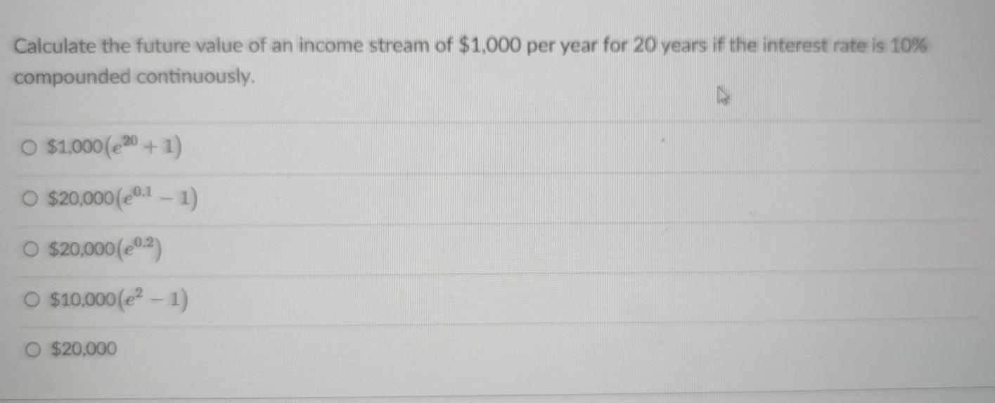 Solved Calculate the future value of an income stream of | Chegg.com