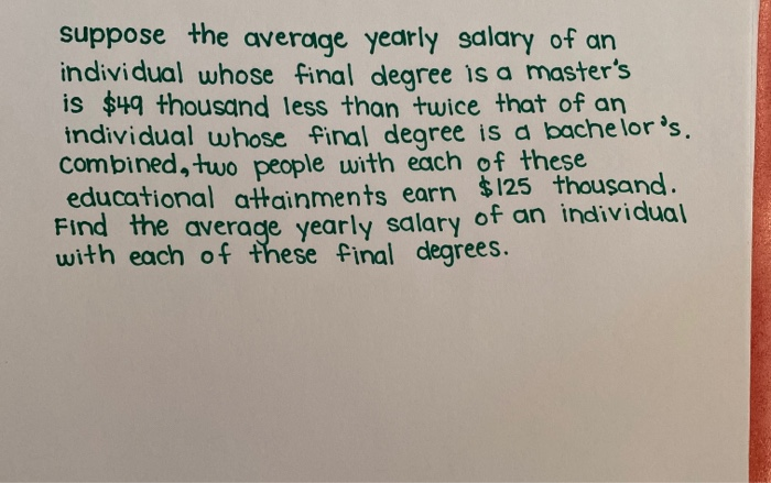 Solved suppose the average yearly salary of an individual | Chegg.com