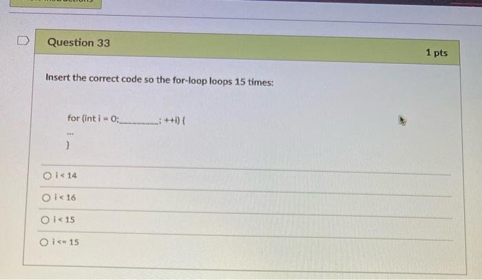 Solved Update Question 32 1 pts Given the following code, | Chegg.com