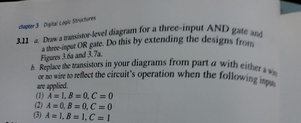 Solved 3.11 a. Draw a transistor-level diagram for a | Chegg.com
