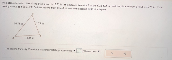 Solved The distance between cities A and B on a map is 12.25 | Chegg.com