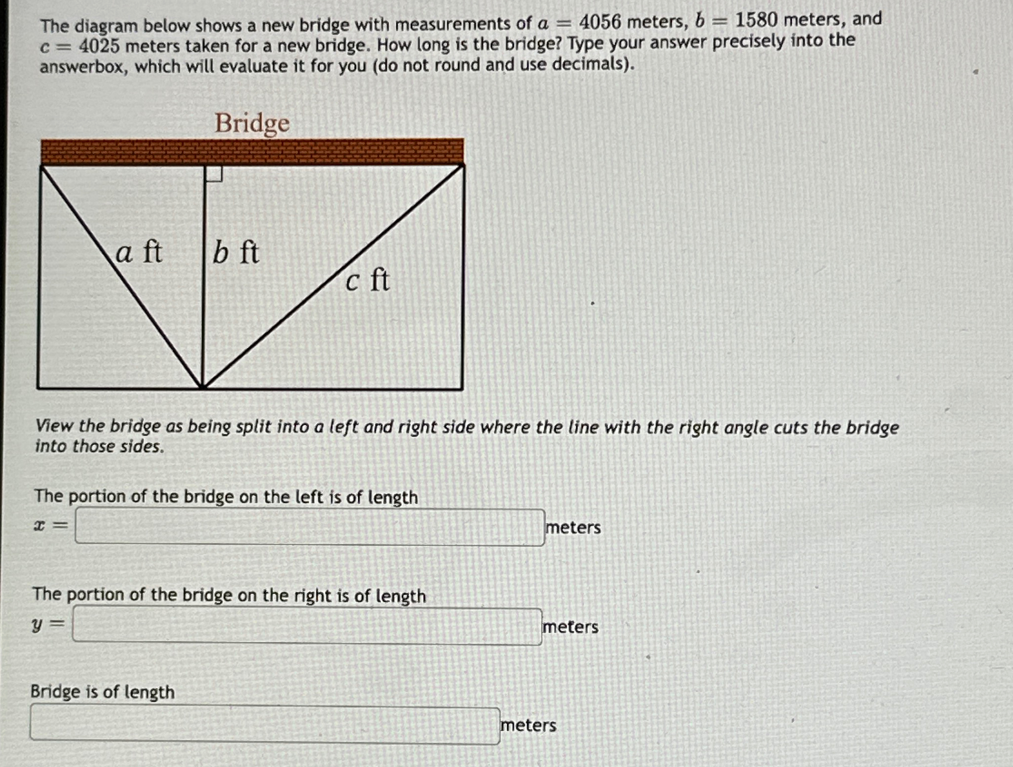 Solved The diagram below shows a new bridge with | Chegg.com