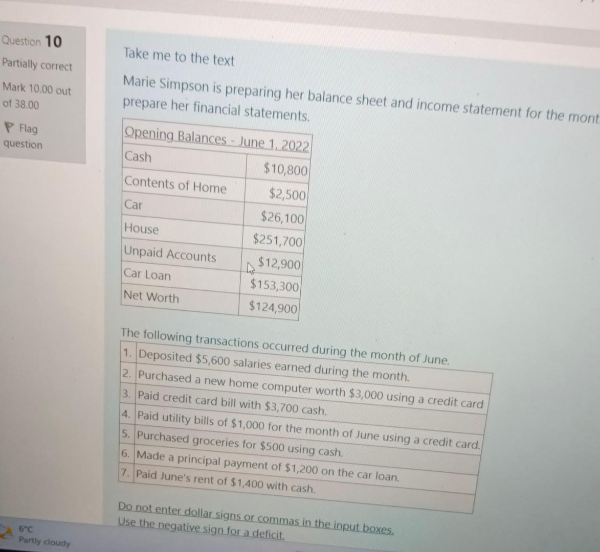 Solved Question 10 Partially Correct Mark 10 00 Out Of 38 00 Chegg