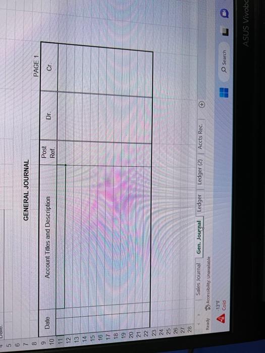 Solved Sales journal journalizing and posting to the