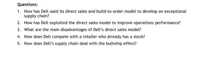 dell direct sales model