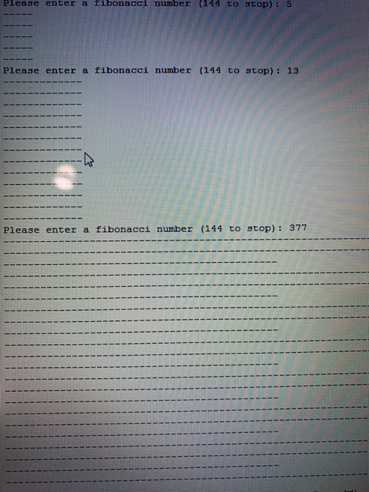 Solved write a program that prompts the user for a fibonacci | Chegg.com
