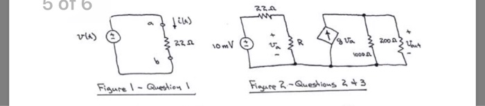 Solved 1.) The circuit shown in Figure 1 has v(t)=61 +7 V. | Chegg.com