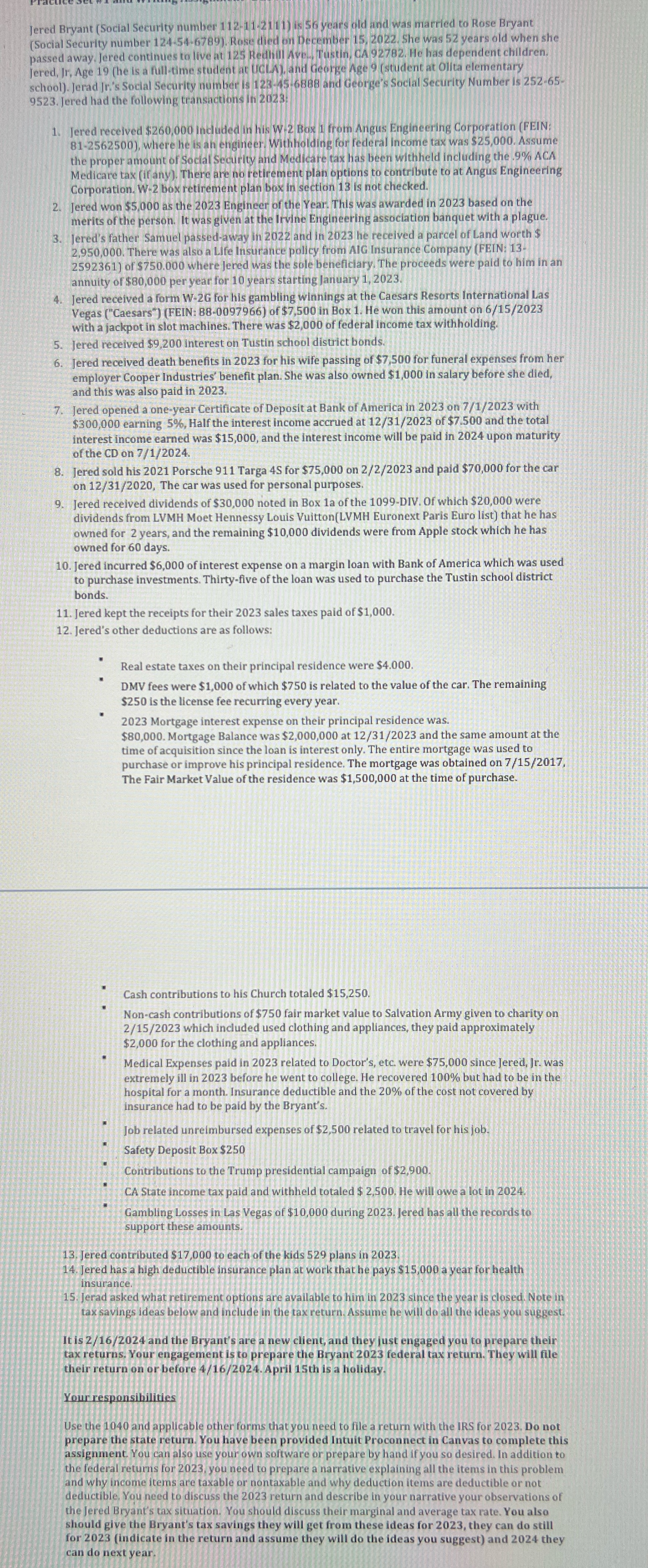 Solved help me figure out how to solve this 1040 ﻿& where to | Chegg.com