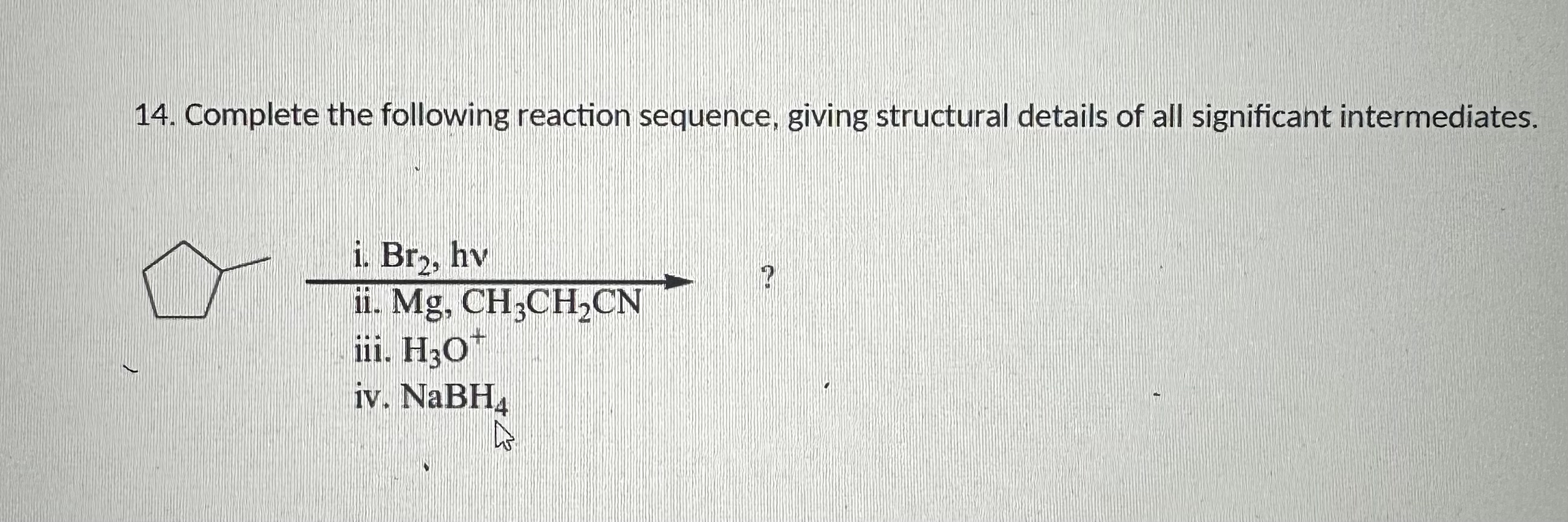 Solved Complete The Following Reaction Sequence, Giving | Chegg.com