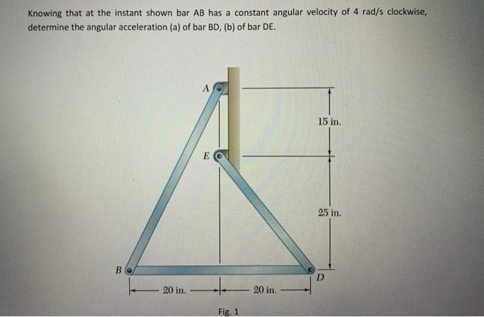 Solved Knowing That At The Instant Shown Bar AB Has A | Chegg.com