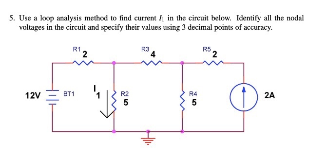 Loop Analysis Method Solved 5. Use a loop analysis method to find current 11 in | Chegg.com