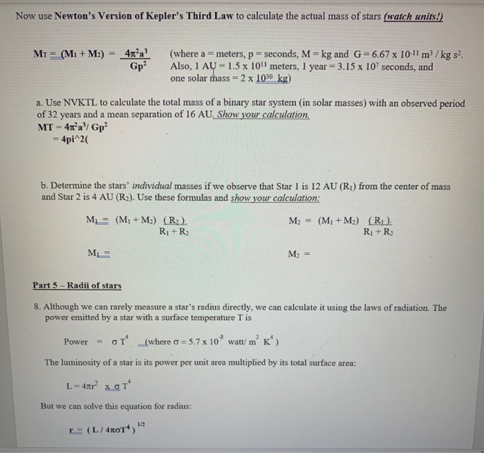 Solved Now use Newton's Version of Kepler's Third Law to | Chegg.com