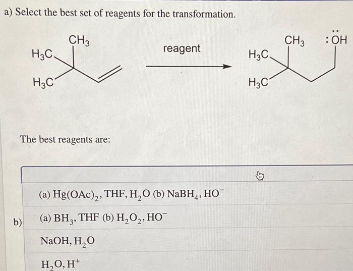 Solved A) Select The Best Set Of Reagents For The | Chegg.com