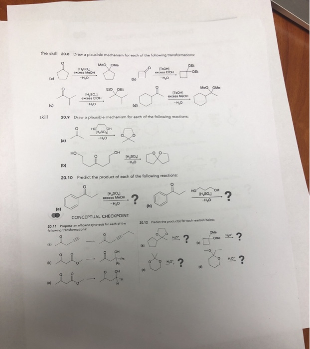 Solved the skill 20.8 Draw a plausible mechanism for each of | Chegg.com