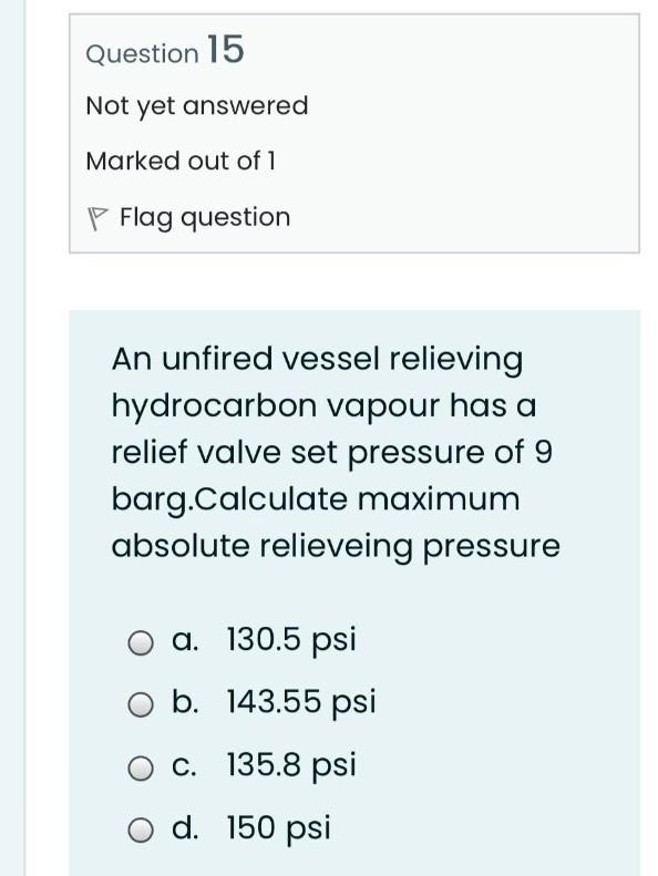 Solved Question 15 Not Yet Answered Marked Out Of 1 Flag Chegg Com