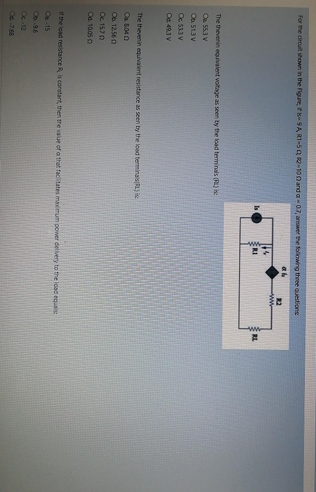 Solved For the circuit shown in the Figure, if Is= 9 A, | Chegg.com