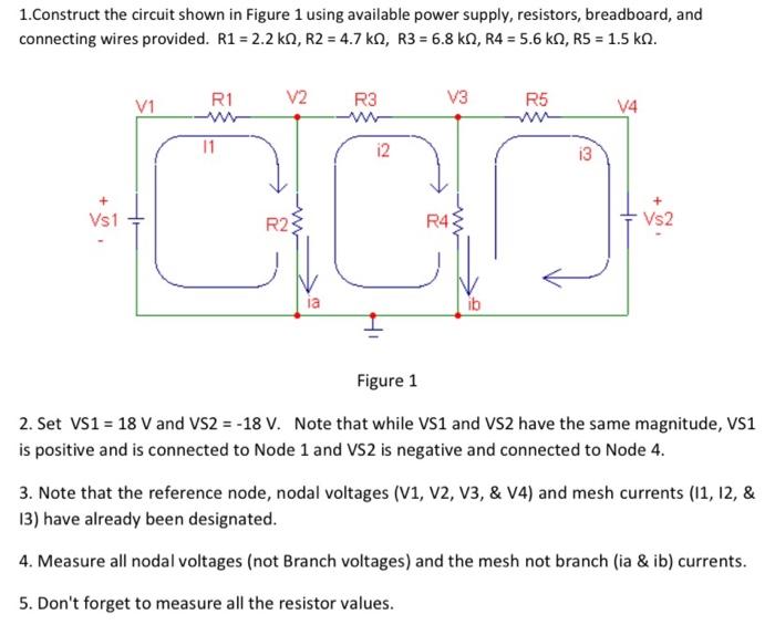 Solved 1. Construct The Circuit Shown In Figure 1 Using | Chegg.com